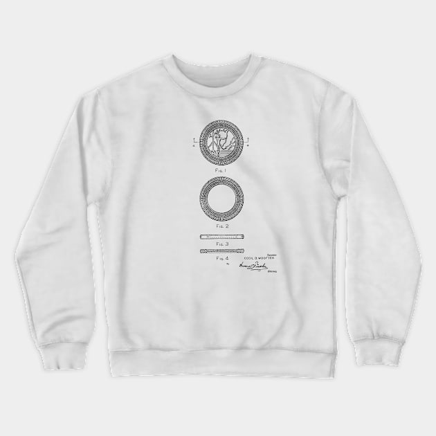 Interlocking Poker Chip Vintage Patent Hand Drawing Crewneck Sweatshirt by TheYoungDesigns